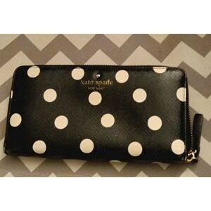 Kate Spade Polka Dot Zip Around Nylon Wallet